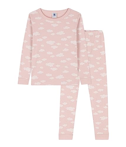 Petit Bateau Mädchen Pyjama, Rosa Saline / Weiss Marshmallow, 3 Jahre von Petit Bateau