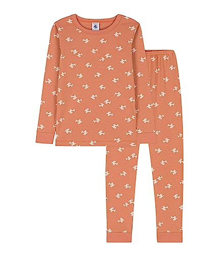 Petit Bateau Mädchen Pyjama, Rosa Sienna / Weiss Avalanche, 6 Jahre von Petit Bateau