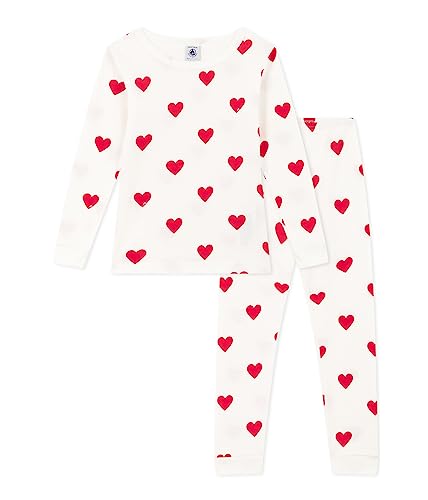 Petit Bateau Mädchen Pyjama, Weiss Marshmallow / Rot Terkuit, 2 Jahre von Petit Bateau