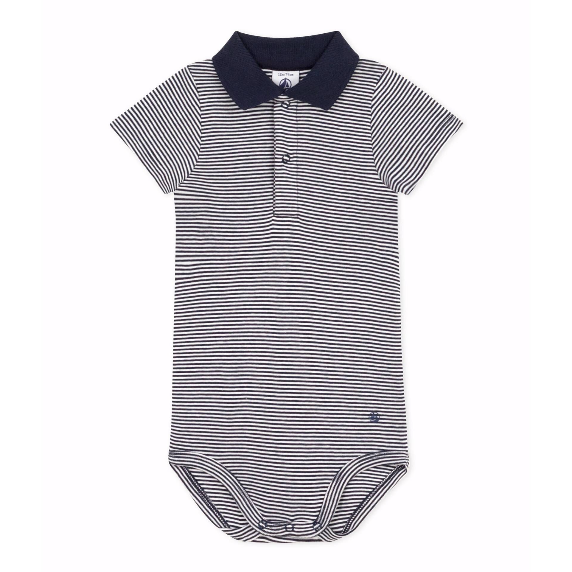 Petit Bateau Polo-Body kurzarm Ringel von Petit Bateau