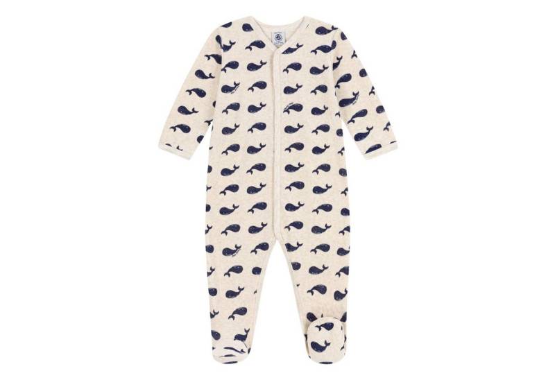 Petit Bateau Strampler Petit Bateau Baby-Strampler aus Samt mit Walmotiv Walprint von Petit Bateau