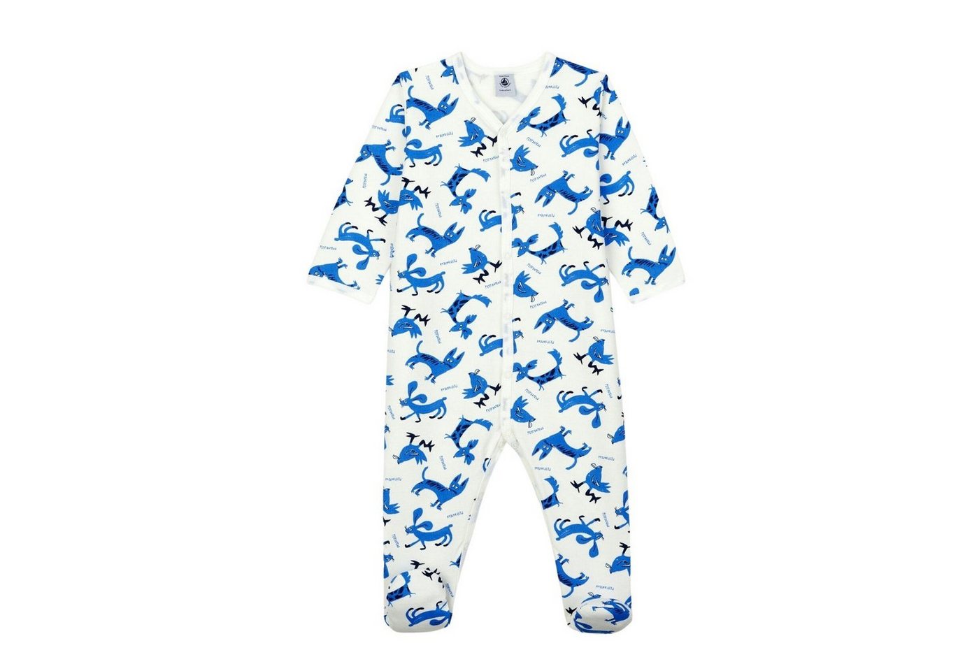 Petit Bateau Strampler Petit Bateau Baby Strampler weiß mit Tier Print in Größen 3-18 Monate von Petit Bateau