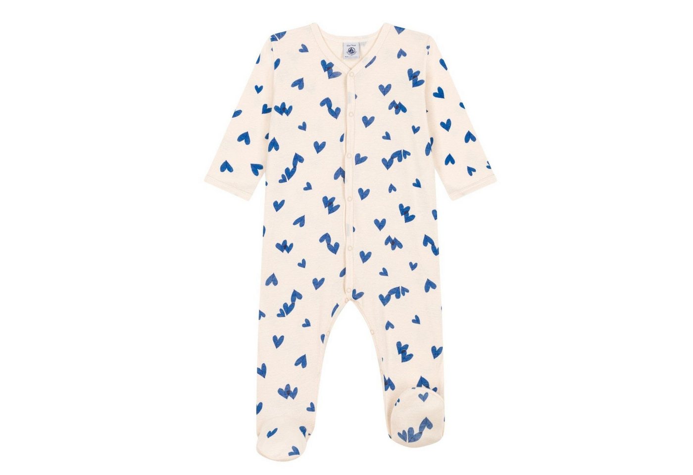 Petit Bateau Strampler Petit Bateau Bodysuit mit blauen Herzen aus Baumwolle von Petit Bateau