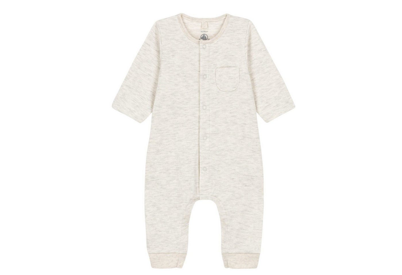 Petit Bateau Strampler Petit Bateau Langarm Overall einfarbig natur von Petit Bateau