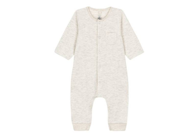 Petit Bateau Strampler Petit Bateau Langarm Overall einfarbig natur von Petit Bateau