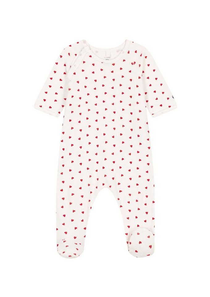 Petit Bateau Strampler Petit Bateau Nicki Strampler weiß mit roten Herzen von Petit Bateau