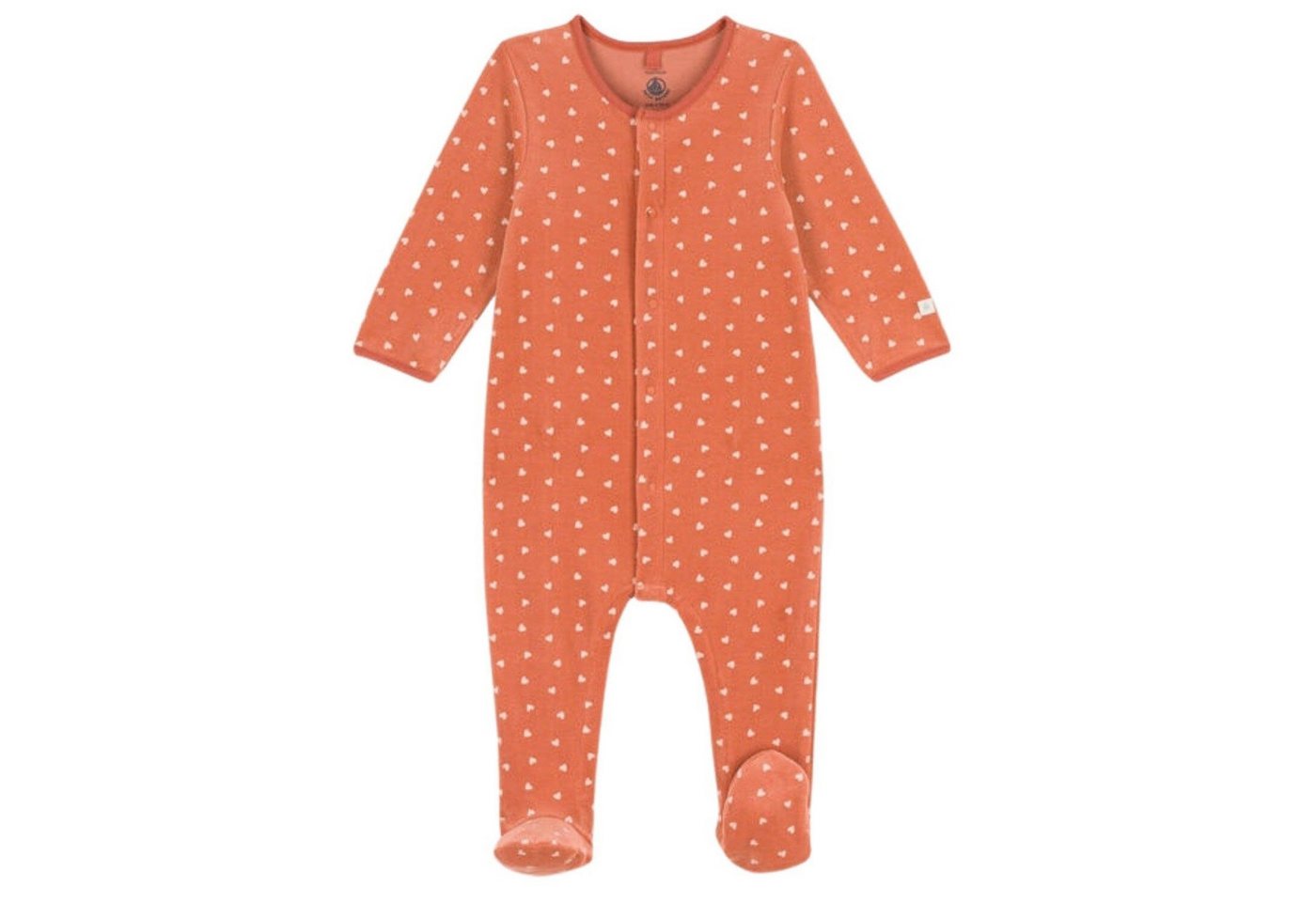 Petit Bateau Strampler Petit Bateau Nicky Strampler mit Herzchen aus Baumwoll-Samt von Petit Bateau