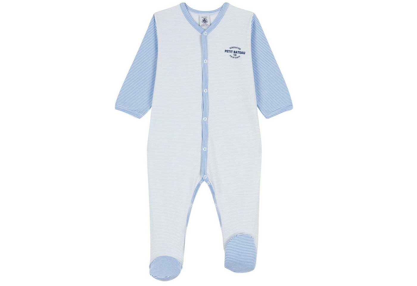 Petit Bateau Strampler Petit Bateau Ringelstrampler blau aus Bio-Baumwolle von Petit Bateau