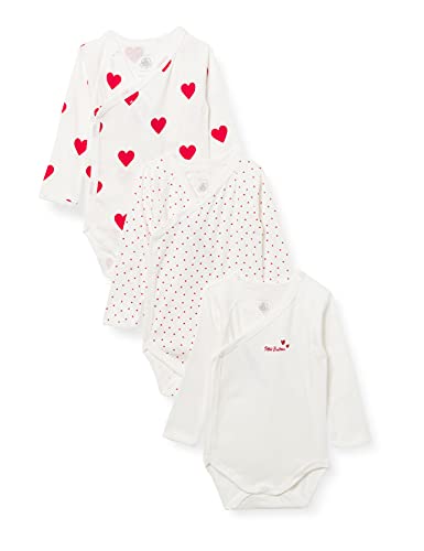 Petit Bateau Baby MädchenLangarm-Body für Neugeborene (3er Pack) , Variante 1, 1 m (54cm ) von Petit Bateau