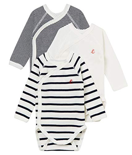 Petit Bateau Unisex BabyLangarm-Body für Neugeborene (3er Pack) , Variante 1, 12 Monate von Petit Bateau