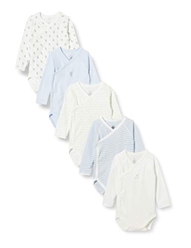 Petit Bateau Unisex Baby 5649699 Kleinkind-Unterwäscheset, Blau Weiß/Blau Weiß/Blau Weiß/Grau Weiß, 3 Monate von Petit Bateau