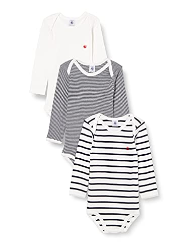 Petit Bateau Unisex BabyGestreifter Body mit langen Ärmeln (3er Pack) , Variante 1, 3 Monate von Petit Bateau