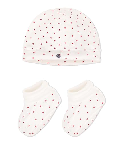 Petit Bateau Unisex Baby A09GS Mütze + Hausschuhe, Variante 1, 3 Monate (2er Pack) von Petit Bateau