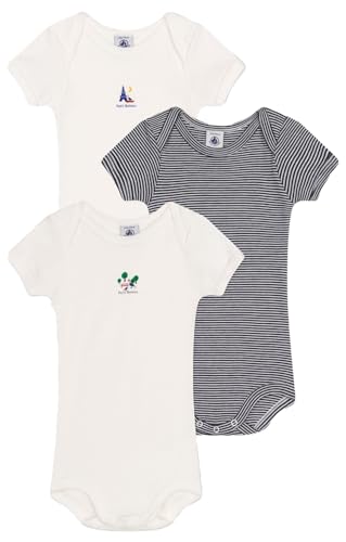 Petit Bateau Unisex Baby A09YL Body, Variante 1, 3 Monate (3er Pack) von Petit Bateau