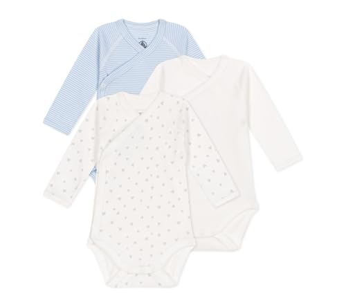 Petit Bateau Unisex Baby A0CB8 Langarm-Bodys zur Geburt, Variante 1, Frühgeborenes (3er Pack) von Petit Bateau