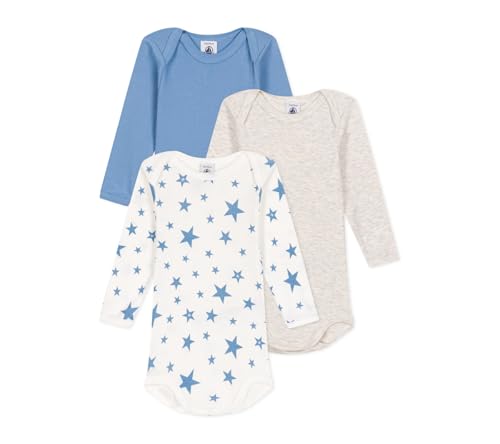 Petit Bateau Unisex Baby A0CCT Wir Langarm-Bodys, Variante 1, 6 Monate (3er Pack) von Petit Bateau