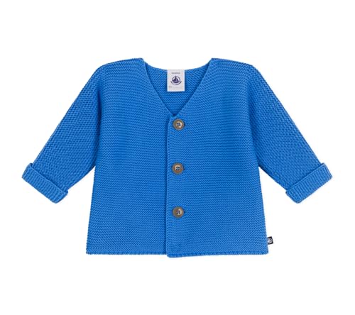 Petit Bateau Unisex Baby A0CES Strickjacke, Blau, 3 Monate von Petit Bateau