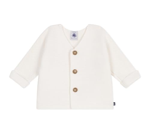 Petit Bateau Unisex Baby A0CES Strickjacke, Weiß, 0-3 Monate von Petit Bateau
