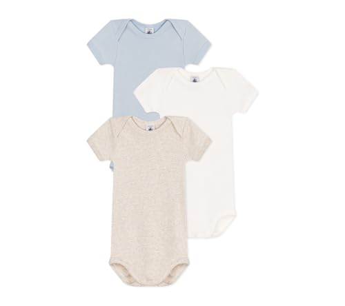 Petit Bateau Unisex Baby A0CWY Wir Kurzarm-Bodys, Variante 1, 3 Monate (3er Pack) von Petit Bateau