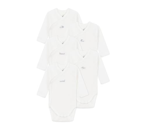 Petit Bateau Unisex Baby A0D5Z Langarm-Bodys zur Geburt, Variante 1, 12 Monate (5er Pack) von Petit Bateau