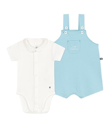 Petit Bateau Unisex Baby A0DAP Overall-Set, Aquatisch, 12 Monate von Petit Bateau