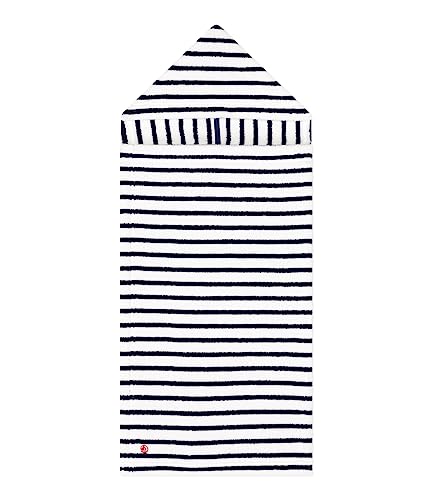 Petit Bateau Unisex Baby Badeumhang, Weiss Lait / Blau Medieval, Einzigartige Größe von Petit Bateau