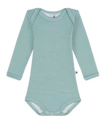 Petit Bateau Unisex Baby Gestreifte Langarm-Bodys, Grün Paul, 3 Monate von Petit Bateau