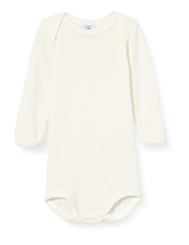 Petit Bateau Unisex Baby Gestreifte Langarm-Bodys, Weiss Marshmallow, 3 Monate von Petit Bateau