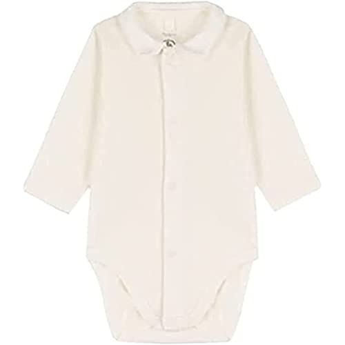 Petit Bateau Unisex Baby Langarm-Body mit Kragen, Weiss Marshmallow, 0-3 Monate von Petit Bateau