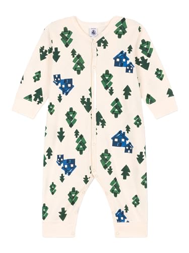 Petit Bateau Unisex Baby Pyjama ohne Fuß für einen guten Schlaf, Weiss Avalanche / Mehrfarbig, 6 Monate von Petit Bateau