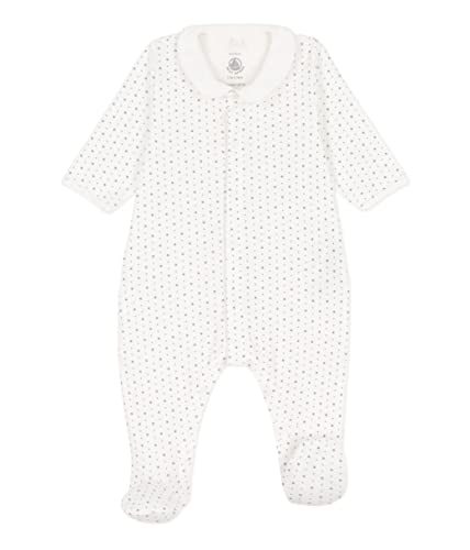 Petit Bateau Unisex Baby Pyjama zum Schlafen gut, Weiss Marshmallow / Blau Enneige, 0-3 Monate von Petit Bateau