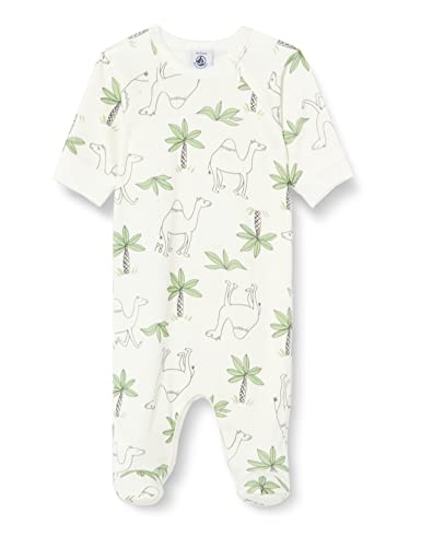 Petit Bateau Unisex Baby Schlafanzug mit Reißverschluss, Weiss Marshmallow / Mehrfarbig, 18 Monate von Petit Bateau