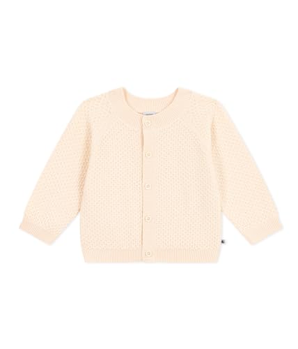 Petit Bateau Unisex Baby Strickjacke, Weiss Avalanche, 12 Monate von Petit Bateau