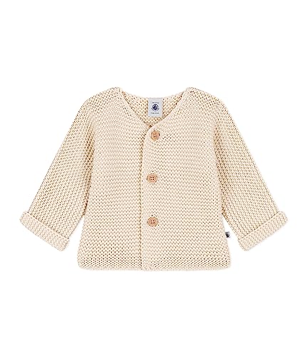 Petit Bateau Unisex Baby Strickjacke, Weiss Avalanche, 6 Monate von Petit Bateau