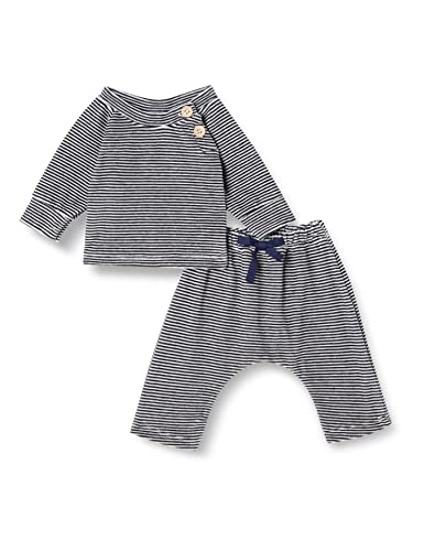 Petit Bateau Unisex Baby2-teiliges Set (2er Pack) , Blau Smoking / Weiss Marshmallow, 3 Monate von Petit Bateau