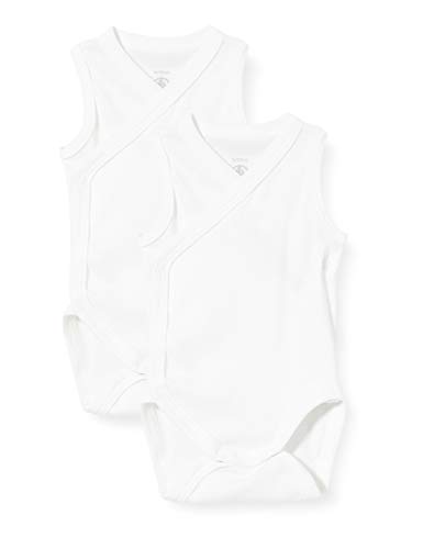 Petit Bateau Unisex BabyÄrmelloser Body für Neugeborene (2er Pack) , Variante 1, 6 Monate von Petit Bateau