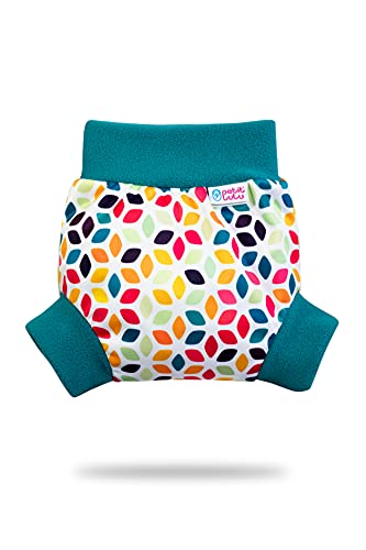 Petit Lulu Pull Up PUL Überhose Größe XL (13kg +) | wasserdicht Schlupfüberhose für Höschenwindeln | Stoffwindeln | Hergestellt in der EU (Floral Cubes) von Petit Lulu
