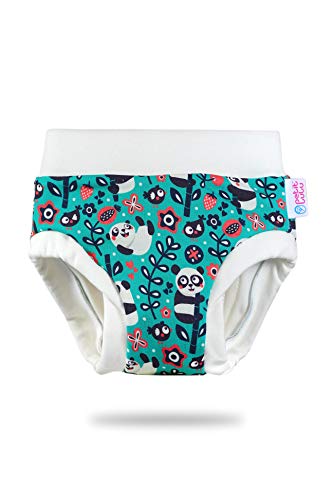 Petit Lulu Training Überhose Größe M (11,5-16 kg) Fluffy Organic Baby Trainerhöschen Waschbar & Wiederverwendbar Stoffwindeln Hergestellt in EU (Panda) von Petit Lulu