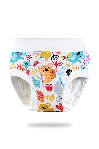 Petit Lulu Training Überhose Größe M (11,5-16 kg) Fluffy Organic Baby Trainerhöschen Waschbar & Wiederverwendbar Stoffwindeln Hergestellt in EU (Koala) von Petit Lulu