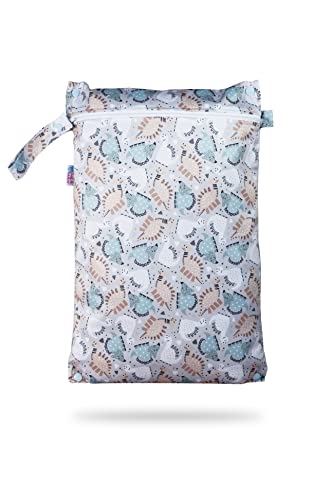Petit Lulu wasserdicht doublesize Windeltasche | Wetbag Organiser Beutel | Windelsack | Nasstasche für Stoffwindeln | Nässeschutzbeutel | Waterproof Wet Bag | Wickeltasche (Dinos Frienship) von Petit Lulu