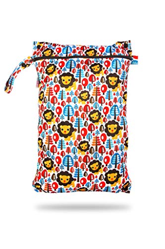 Petit Lulu wasserdicht doublesize Windeltasche | Wetbag Organiser Beutel | Windelsack | Nasstasche für Stoffwindeln | Nässeschutzbeutel | Waterproof Wet Bag | Wickeltasche (Dschungelkönig) von Petit Lulu