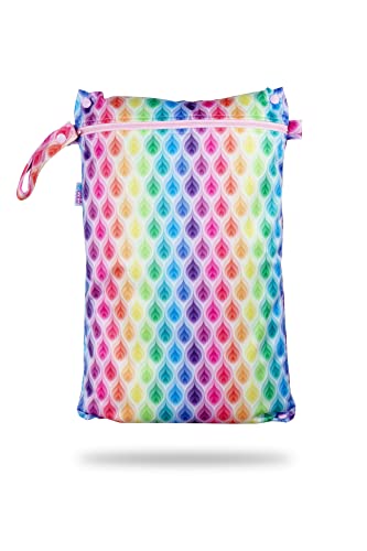 Petit Lulu wasserdicht doublesize Windeltasche | Wetbag Organiser Beutel | Windelsack | Nasstasche für Stoffwindeln | Nässeschutzbeutel | Waterproof Wet Bag | Wickeltasche (Rainbow Flames) von Petit Lulu