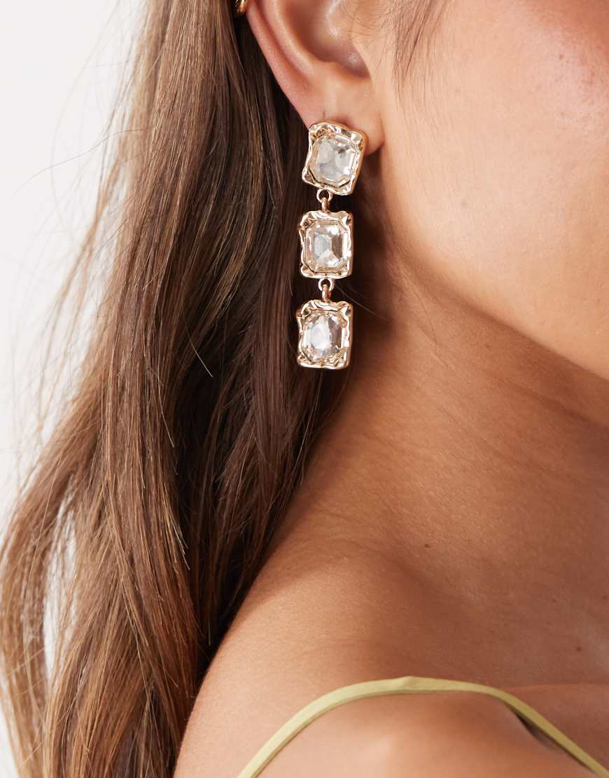 Petit Moments - Glow - Hängeohrringe in Goldoptik mit Schmucksteinanhänger-Goldfarben von Petit Moments