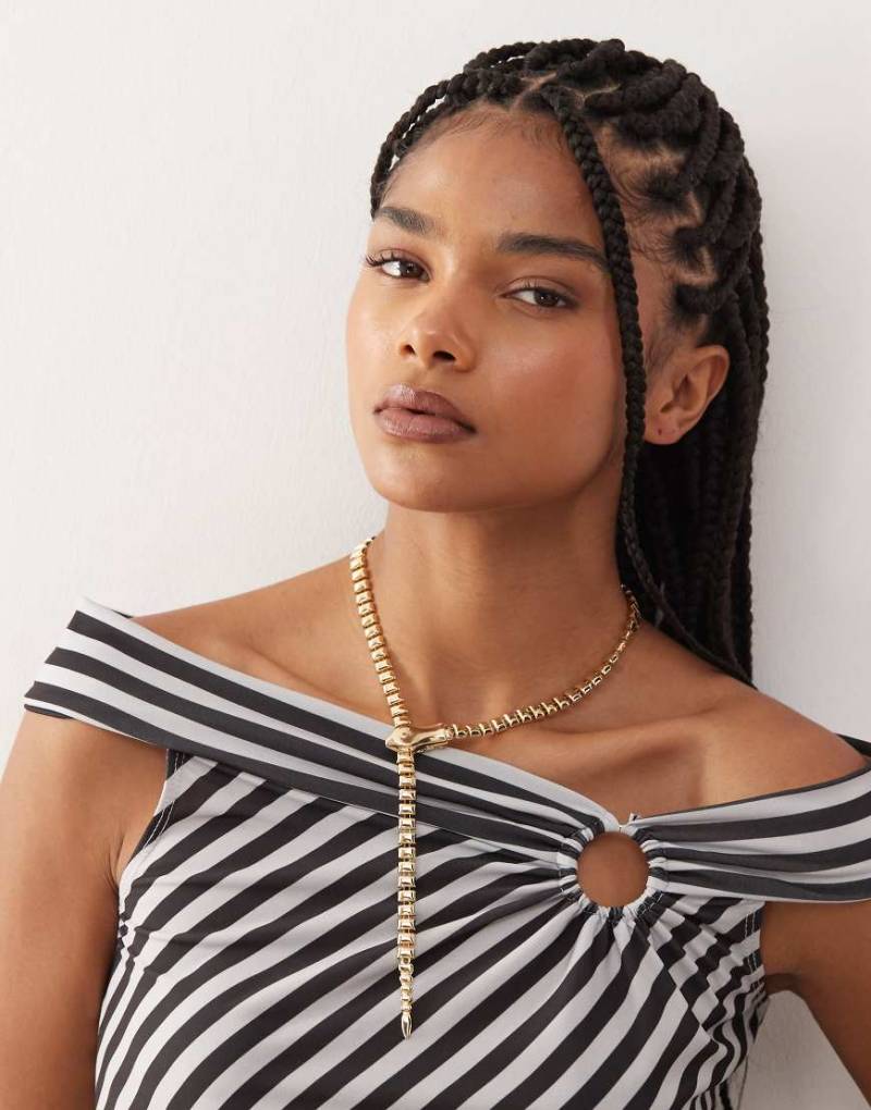 Petit Moments - Halskette im Lasso-Schlangen-Design in Gold-Goldfarben von Petit Moments