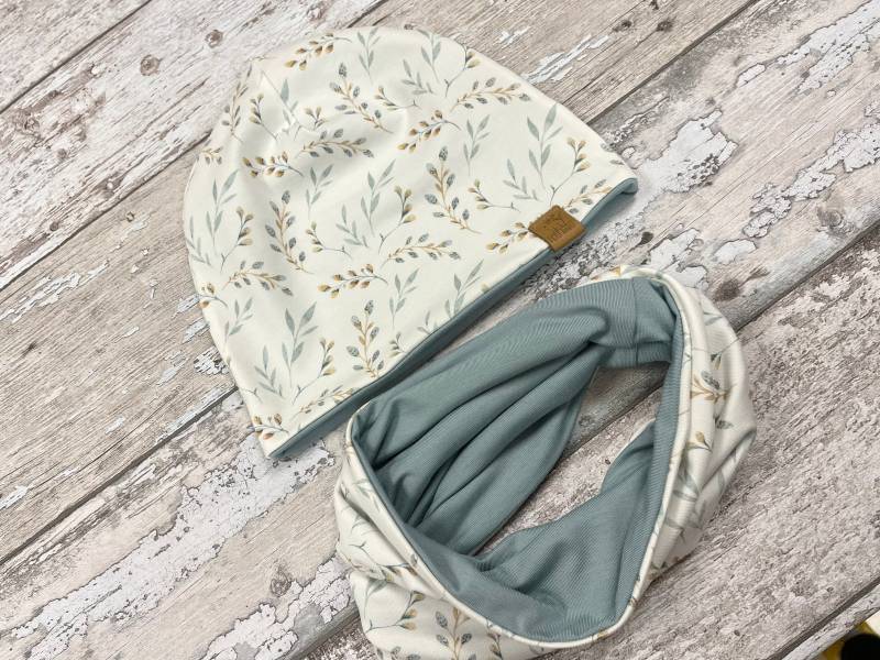 Unisex Baby Kinder Jersey Beanie Mütze Und Loop Schal von PetitBabu