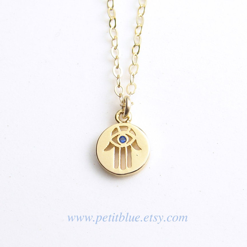 Klitzekleine Hamsa Hand Halskette ~ Kleine Schmuck Gold von PetitBlue