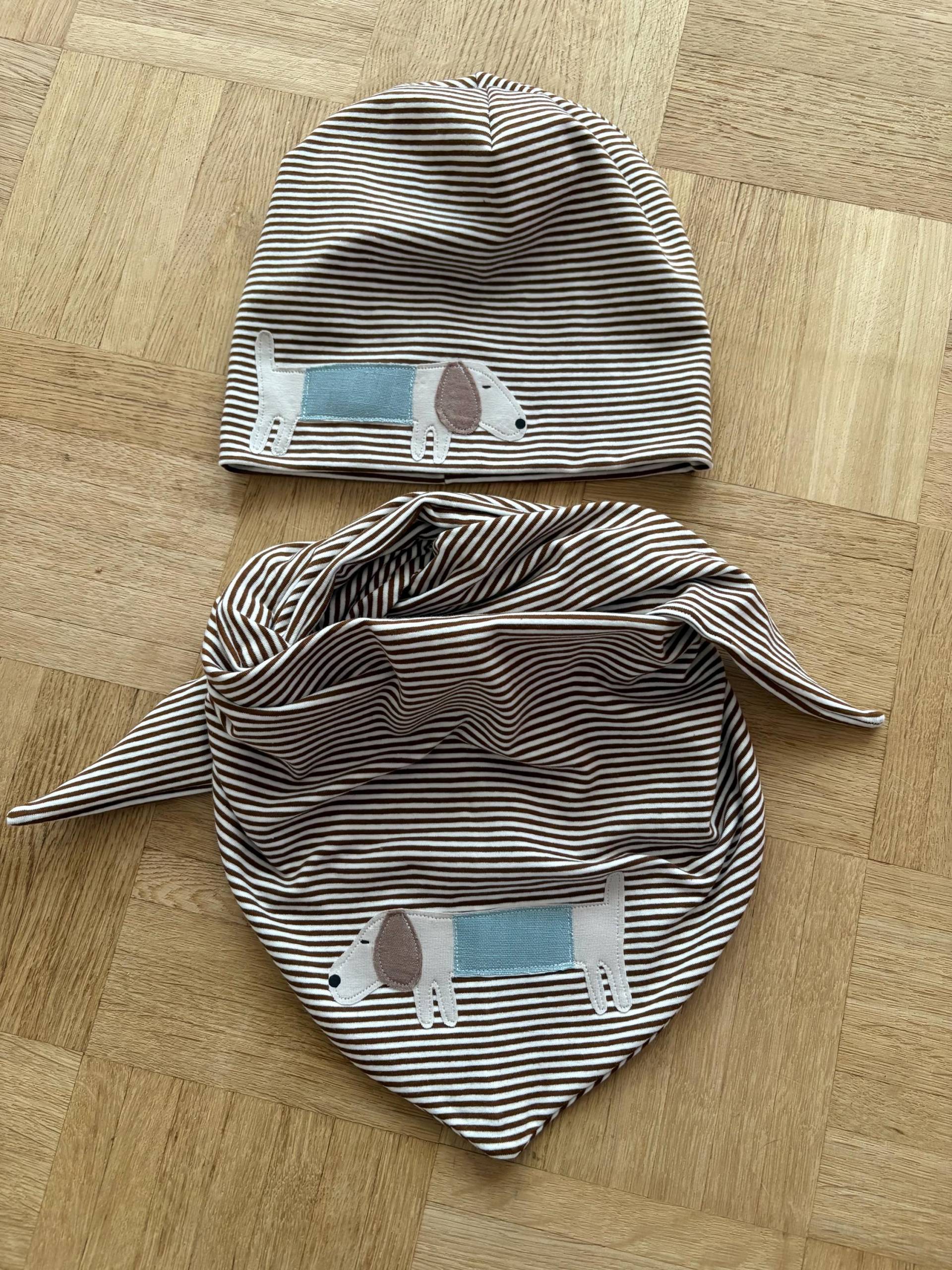 Set Halstuch Mit Beanie/ Mütze Junge/Geschenk Dreieckstuch Beanie Dackel Mütze/ von PetitNain