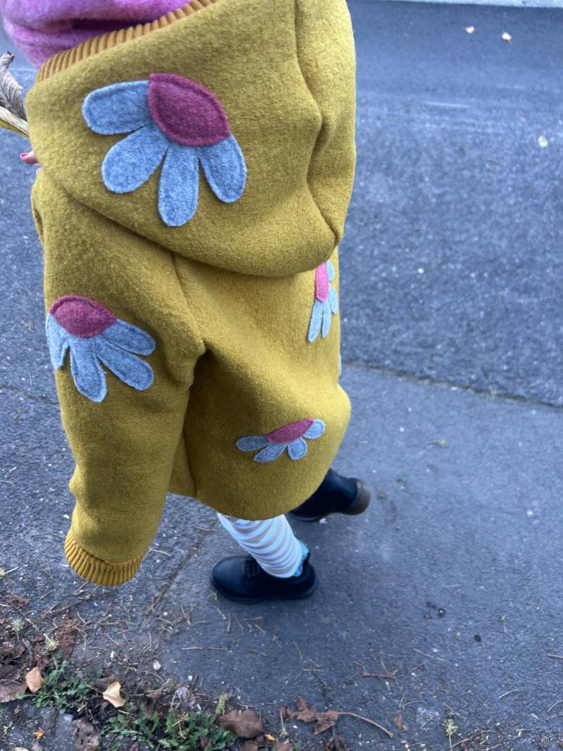 Wollpulli Mit Applikation | Kinderpulli Handgemacht Outdoorpulli Frühling Herbst Pullover Aus Walkstoff"|Wollwalk von PetitNain