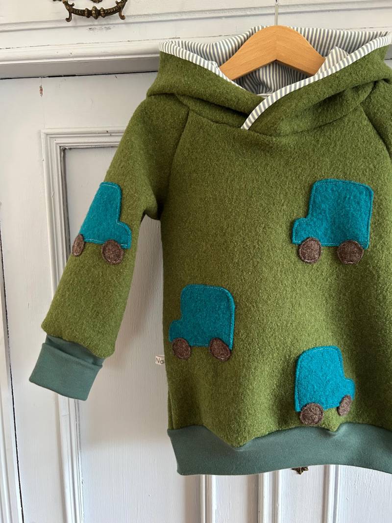 Wollpulli Mit Applikation | Kinderpulli Handgemacht Outdoorpulliver Frühling Herbst Pullover Aus Walkstoff" von PetitNain