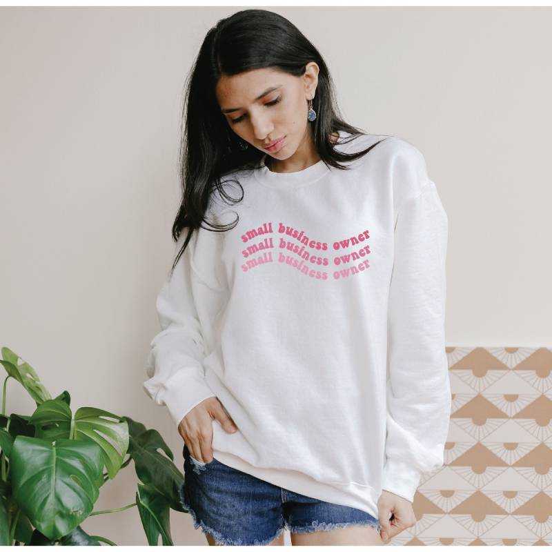 Small Business Owner Geschenk Retro Sweatshirt Unternehmer Shop Shirt Support Boho Ombre Design Chef von PetitRueDesigns